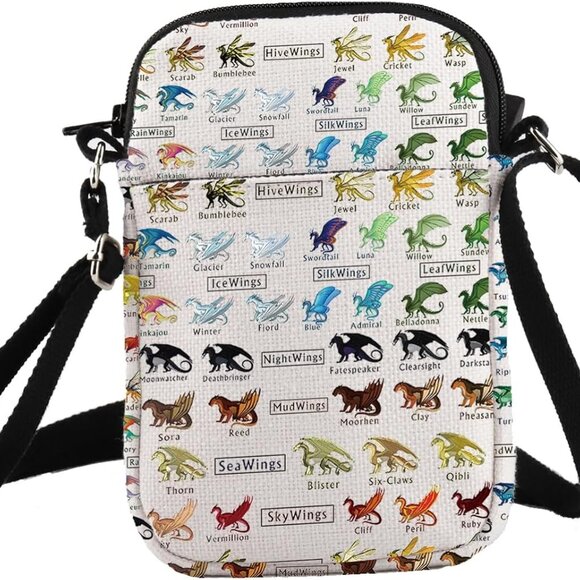 Handbags - Dragon Wings Crossbody Bag Polyester Waterproof Small Travel Purse Gifts